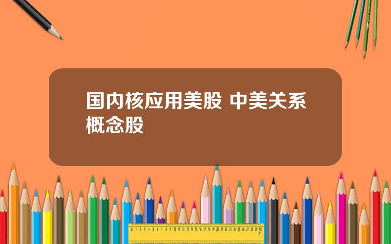 国内核应用美股 中美关系概念股